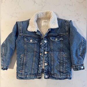 Zara Boys Denim Fleece Lined Jacket